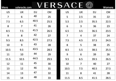 versace underwear size guide|versace shoe size chart.